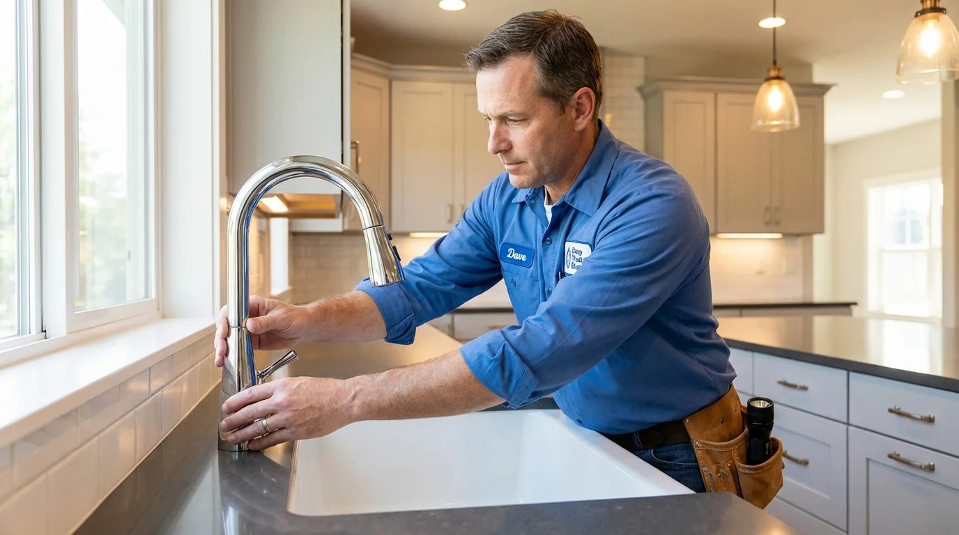 Kitchen faucet installation by Johns Plumbing LLC in Seabrook