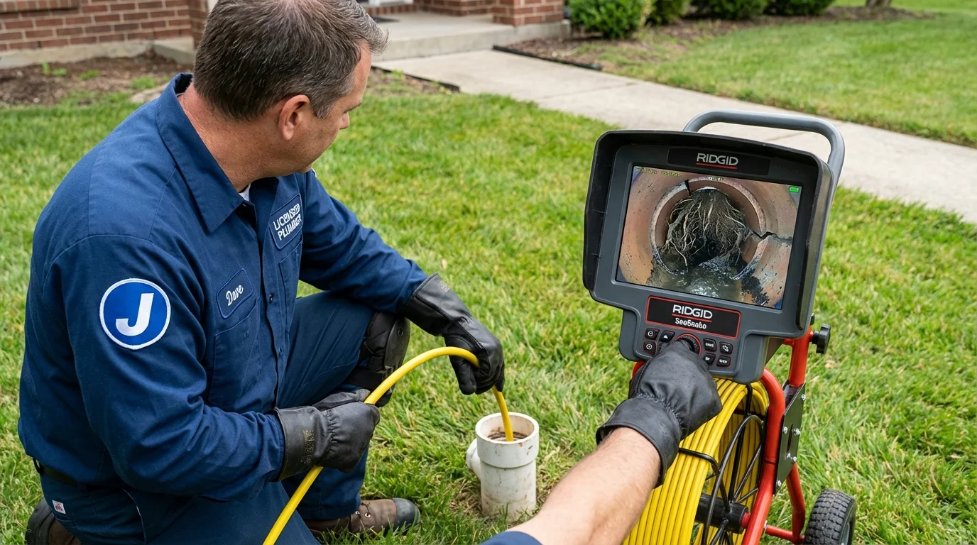 Sewer camera inspection being performed by Johns Plumbing LLC in Seabrook